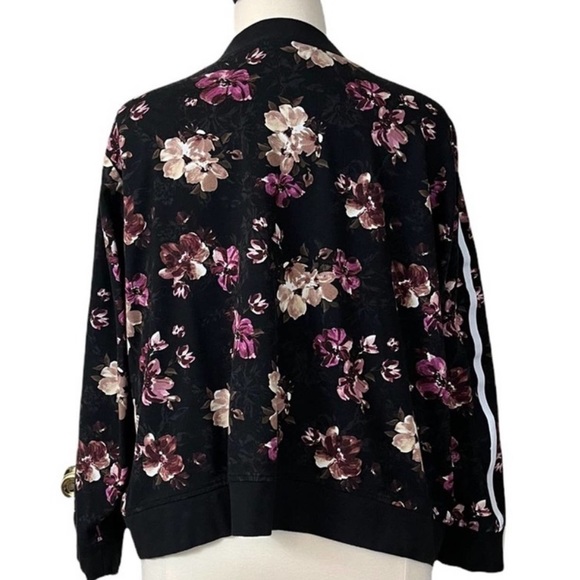 Torrid Black Pink Floral Zip Front Sweatshirt Bomber Jacket Size 5X Plus - Picture 4 of 5